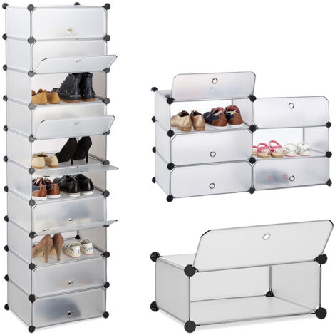 Scarpiera Multiuso 10 Ripiani Modulabili 40x17x10cm Per Casa E Ufficio