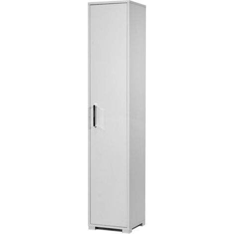 Scarpiera multiuso con anta e ripiani interni H181 cm BIANCO FRASSINO