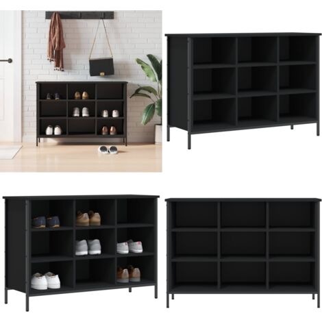 Scarpiera Nera 100x35x70 cm in Legno Multistrato - Scarpiera nera - Scarpiera per scarpe
