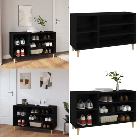 Scarpiera Nera 102x36x60 cm in Legno Multistrato - Scarpiera nera - Scarpiera da ingresso