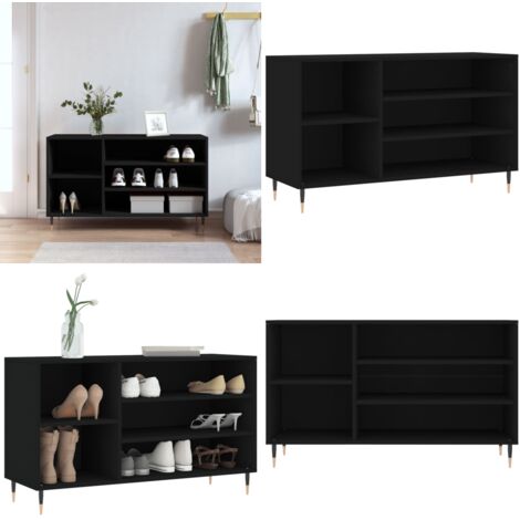 Scarpiera Nera 102x36x60 cm in Legno Multistrato - Scarpiera nera - Scarpiera da interno