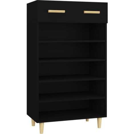 Scarpiera Nera 60x35x105 cm in Legno Multistrato vidaXL