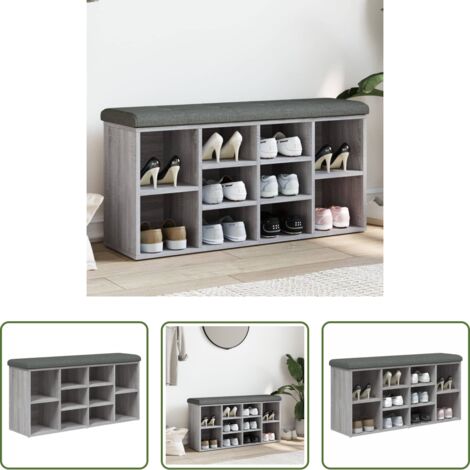 Scarpiera -  Panca Porta Scarpe Grigio Sonoma 102x32x50 cm Legno Multistrato