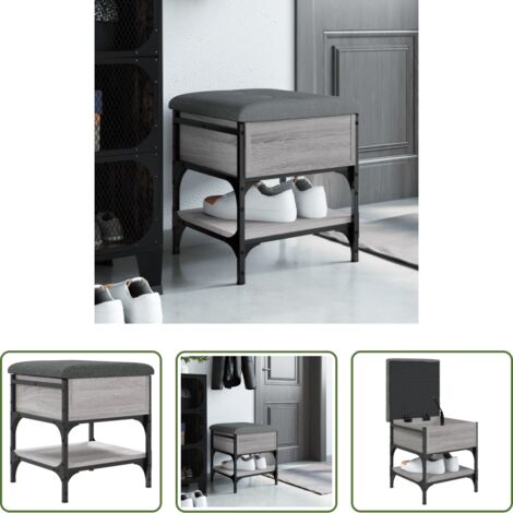 Scarpiera -  Panca Porta Scarpe Grigio Sonoma 42x42x45 cm Legno Multistrato