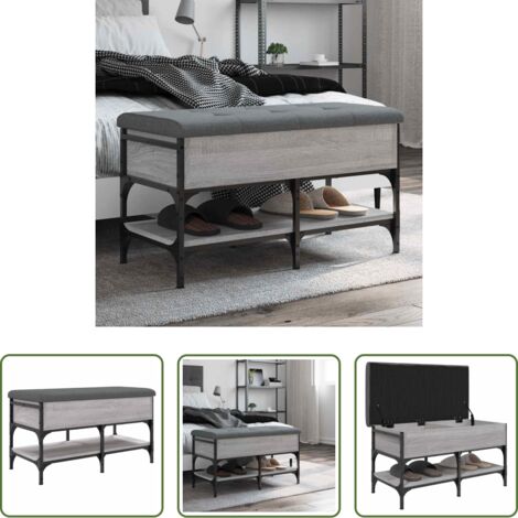 Scarpiera -  Panca Porta Scarpe Grigio Sonoma 82x42x45 cm Legno Multistrato