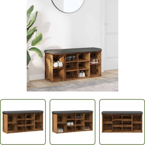 Scarpiera - Panca Porta Scarpe Legno Antico 102x32x50 cm Legno Multistrato