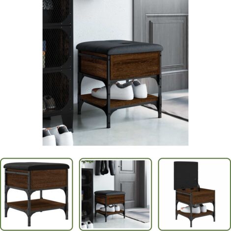 Scarpiera -  Panca Porta Scarpe Rovere Marrone 42x42x45 cm Legno Multistrato