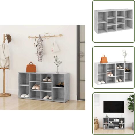 Scarpiera per calzature - vidaXL Scarpiera con Panchina Grigio Cemento 103x30x55cm Multistrato - Scarpiera per casa