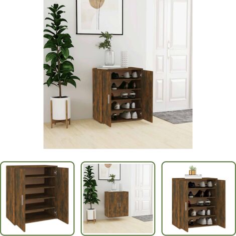 Scarpiera per camera da letto -  Scarpiera Rovere Fumo 60x35x70 cm in Legno Multistrato