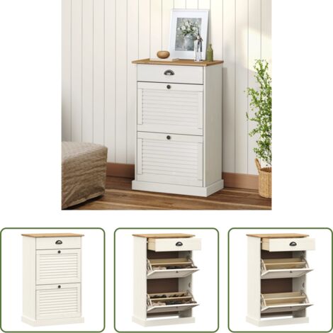 Scarpiera per casa -  Scarpiera VIGO 60x35x96 cm in Legno Massello di Pino Bianco