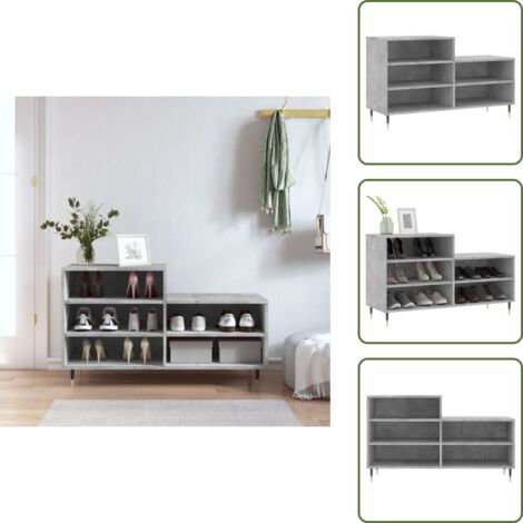 Scarpiera per casa - vidaXL Scarpiera Grigio Cemento 102x36x60 cm in Legno Multistrato - Scarpiera decorativa
