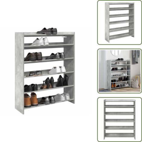 Scarpiera per casa - vidaXL Scarpiera Grigio Cemento 80x25x100 cm in Legno Multistrato - Scarpiera salvaspazio