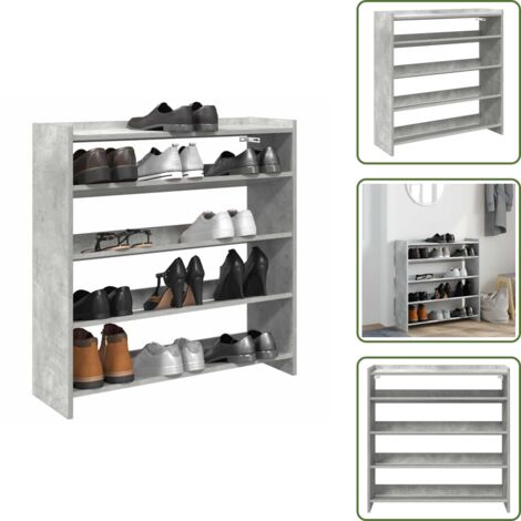 Scarpiera per casa - vidaXL Scarpiera Grigio Cemento 80x25x81 cm in Legno Multistrato - Scarpiera salvaspazio