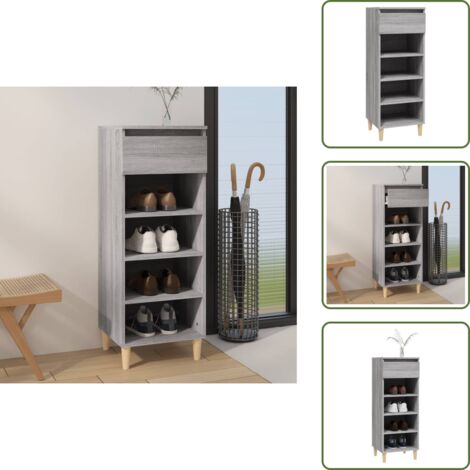 Scarpiera per casa - vidaXL Scarpiera Grigio Sonoma 40x36x105 cm in Legno Multistrato - Scarpiera per appartamento