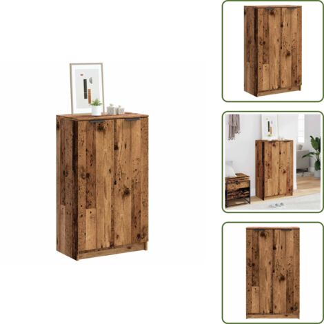 Scarpiera per casa - vidaXL Scarpiera Legno Antico 59x35x100,5 cm in Truciolato - Scarpiera con ante