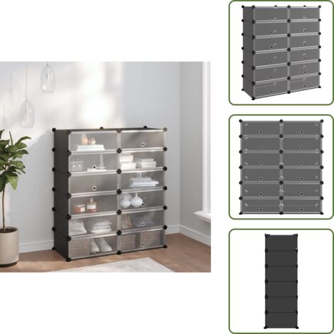 Scarpiera per casa - vidaXL Scarpiera Nera 94,5x36,5x106 cm in PP - Scarpiera per ufficio
