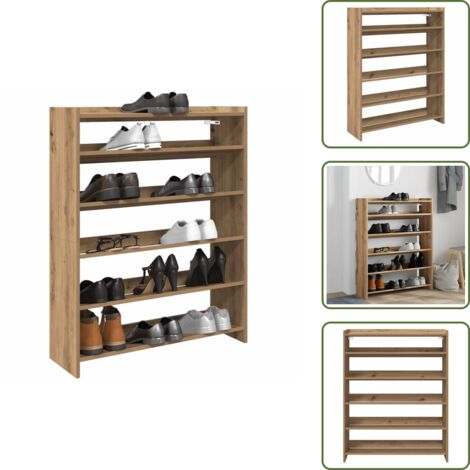 Scarpiera per casa - vidaXL Scarpiera Rovere Artigianale 80x25x100 cm in Legno Multistrato - Scarpiera salvaspazio