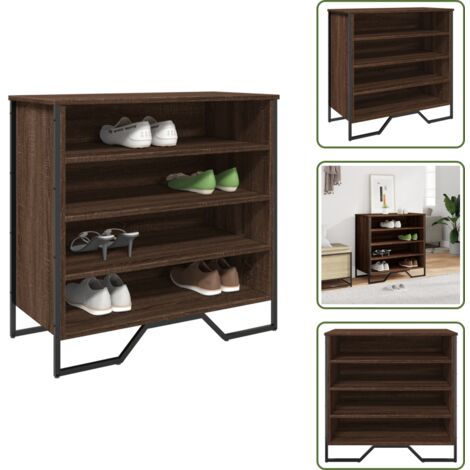 Scarpiera per casa - vidaXL Scarpiera Rovere Marrone 80x38x78 cm in Truciolato - Scarpiera per appartamento
