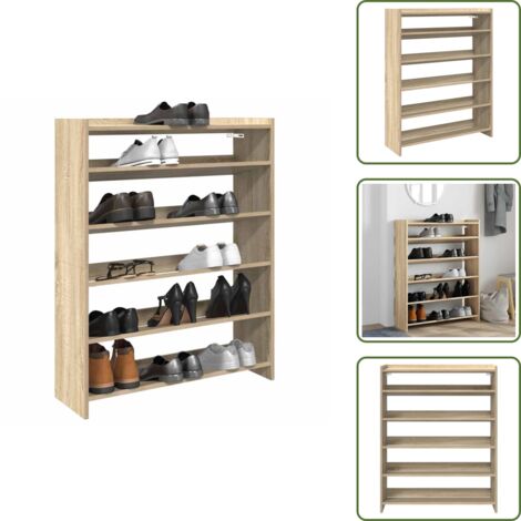 Scarpiera per casa - vidaXL Scarpiera Rovere Sonoma 80x25x100 cm in Legno Multistrato - Scarpiera salvaspazio