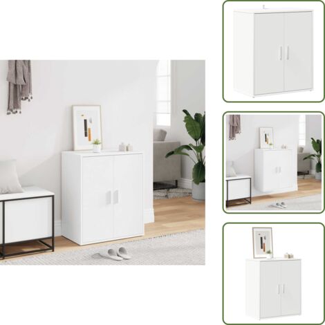 Scarpiera per corridoio - vidaXL Scarpiera Bianca 60x35x70 cm in Truciolato - Scarpiera con 5 ripiani