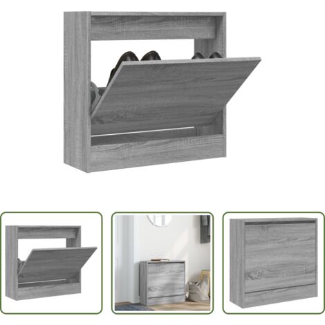 Scarpiera per ingresso -  Scarpiera Grigio Sonoma 60x21x57 cm in Legno Multistrato