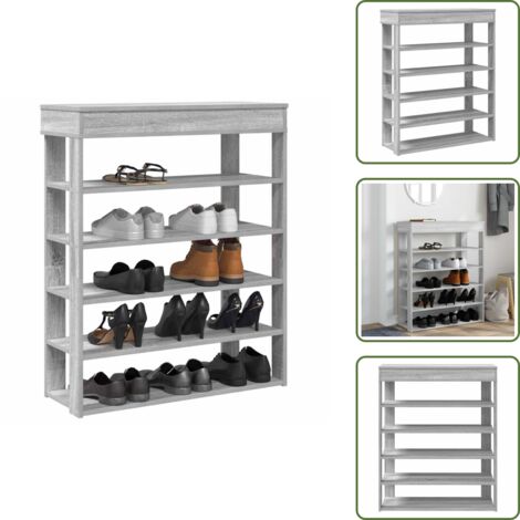 Scarpiera per ingresso - vidaXL Scarpiera Grigio Sonoma 80x30x98 cm in Legno Multistrato - Scarpiera salvaspazio