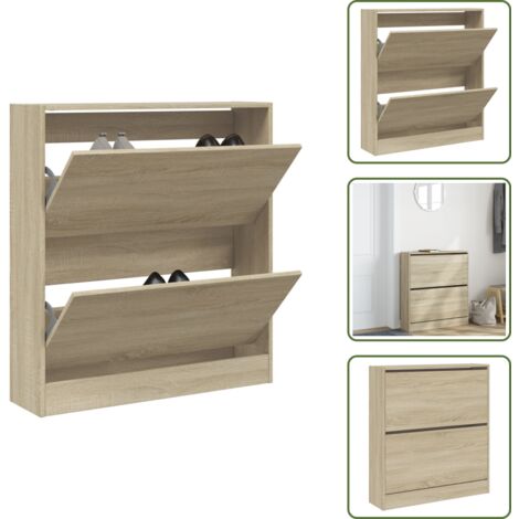 Scarpiera per ingresso - vidaXL Scarpiera Rovere Sonoma 80x21x87,5 cm in Legno Multistrato - Scarpiera per corridoi