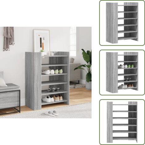 Scarpiera per scarpe - vidaXL Scarpiera Grigio Sonoma 74,5x37,5x100 cm in Legno Multistrato - Scarpiera con ripiani