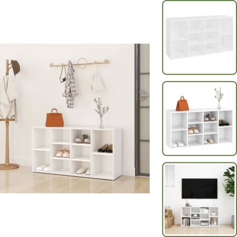 Scarpiera porta TV - vidaXL Scarpiera con Panchina Bianco 103x30x55 cm in Multistrato - Scarpiera con ripiani
