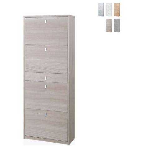 Scarpiera quattro ante un cassetto Olmo Chiaro 63x29x h164 cm