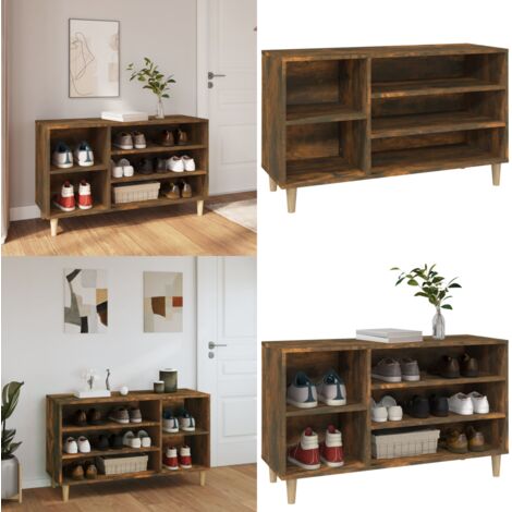 Scarpiera Rovere Fumo 102x36x60 cm in Legno Multistrato - Scarpiera da ingresso - Scarpiera in legno multistrato