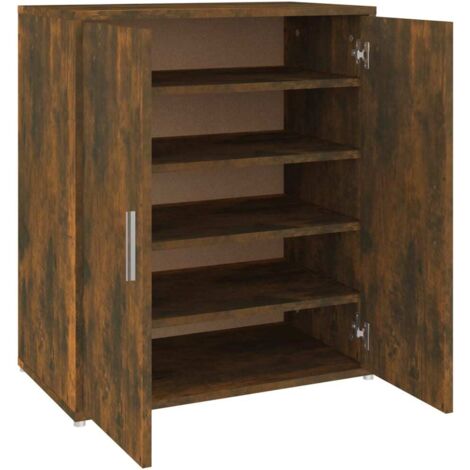 Scarpiera Rovere Fumo 60x35x70 cm in Legno Multistrato vidaXL