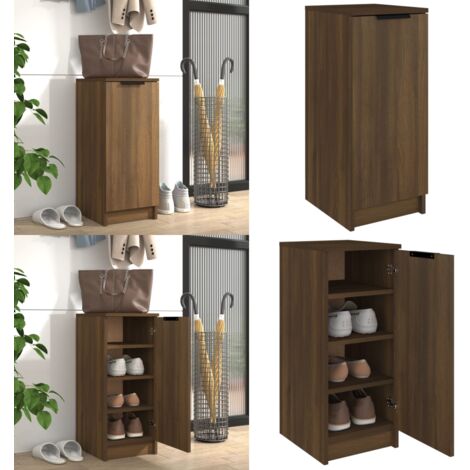 Scarpiera Rovere Fumo 60x35x105 cm in Legno Multistrato 829585