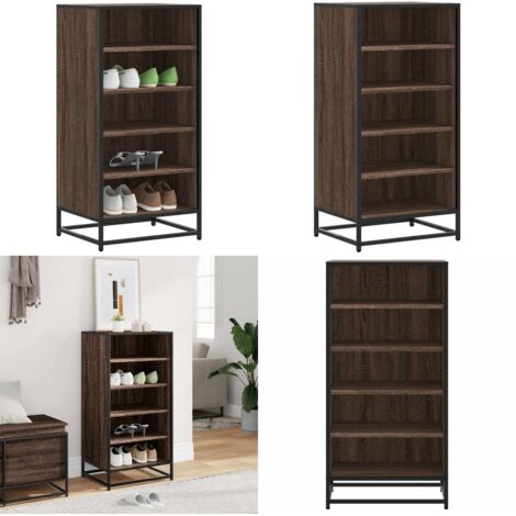 Scarpiera Rovere Marrone 48x38x97,5 cm in Legno Multistrato - Scarpiera marrone - Scarpiera con mensole
