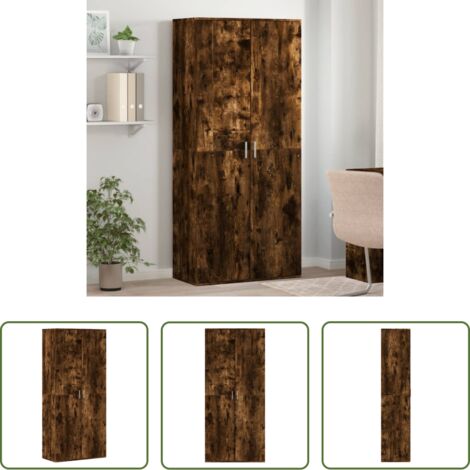 Scarpiera rovere -  Scarpiera Rovere Fumo 80x39x178 cm in Legno Multistrato