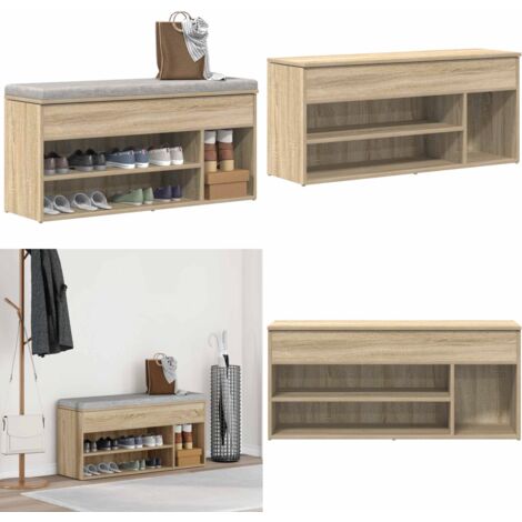 Scarpiera Rovere Sonoma 102x30,5x45 cm in Legno Multistrato - Scarpiera multistrato - Scarpiera in truciolato