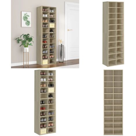 Scarpiera Rovere Sonoma 54x34x183 cm in Truciolato - Scarpiera da parete - Scarpiera rovere sonoma