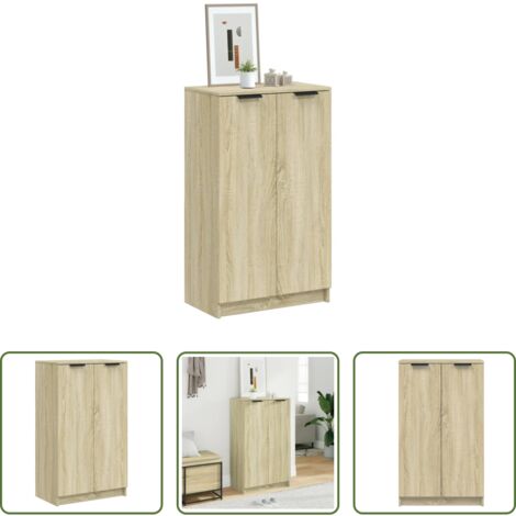 Scarpiera Rovere Sonoma -  Scarpiera Rovere Sonoma 59x35x100,5 cm in Legno Multistrato