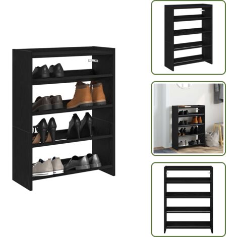 Scarpiera salvaspazio - vidaXL Scarpiera Nera 60x25x81 cm in Legno Multistrato - Scarpiera per casa