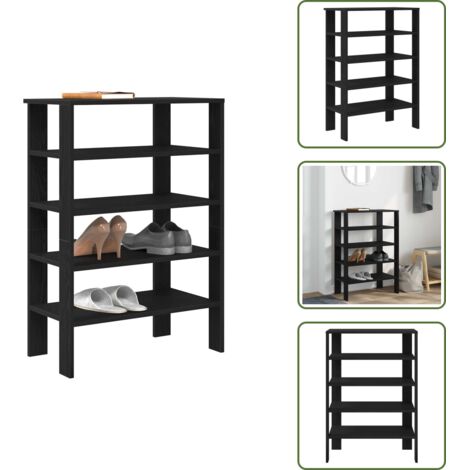 Scarpiera salvaspazio - vidaXL Scarpiera Nera 61x32x87,5 cm in Truciolato - Scarpiera per scarpe