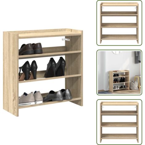 Scarpiera salvaspazio - vidaXL Scarpiera Rovere Sonoma 60x25x62 cm in Legno Multistrato - Scarpiera per casa