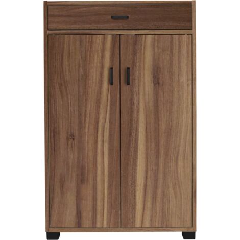 Scarpiera Salvaspazio,da Ingresso Moderna 2 Ante 1 Cassetto Rovere 63x33x95 - brown