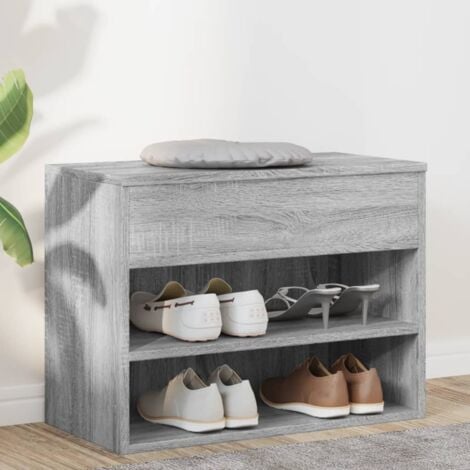 Scarpiera Salvaspazio，Portascarpe，Mobili per scarpe Grigio Sonoma 60x30x45 cm in Legno Multistrato MCI528401 BonneVie