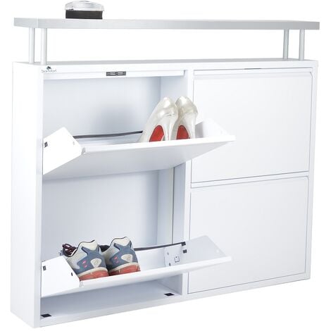 Scarpiera Slim Originale, 12 paia di scarpe, Orizzontale, Col. Bianco