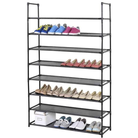 Scarpiera Slim Salvaspazio 10 Ripiani Porta Scarpe Ingresso Casa 175x100x27 Nero