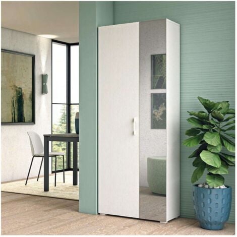Scarpiera Vins linea Classic 2 ante battenti in Bianco frassino con specchio