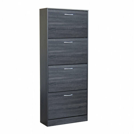 Scarpiera Wendy 60x24x150 h cm in Legno Grigio Scuro