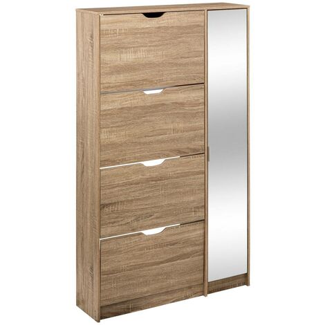 Scarpiera x21 specchio effetto rovere naturale  - 5five