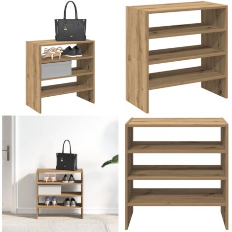 Scarpiere 2 pz Impilabili Rovere Artigianale 60x30x30,5 cm - Organizzatore - Archiviazione