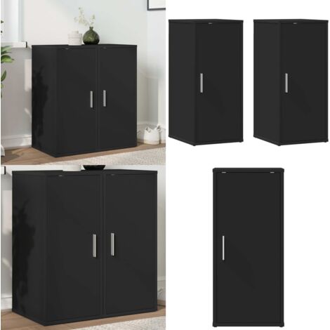 Scarpiere 2 pz Nere 32x35x70 cm in Truciolato - Scarpiere - Armadietto per scarpe
